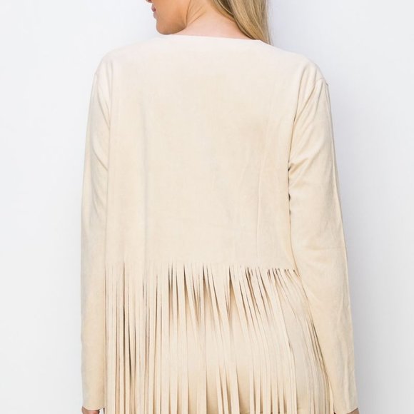 NEW VOCAL suede fringe DUSTER JACKET Woodstock Boho western rodeo cowgirl SM-3X - Picture 4 of 12
